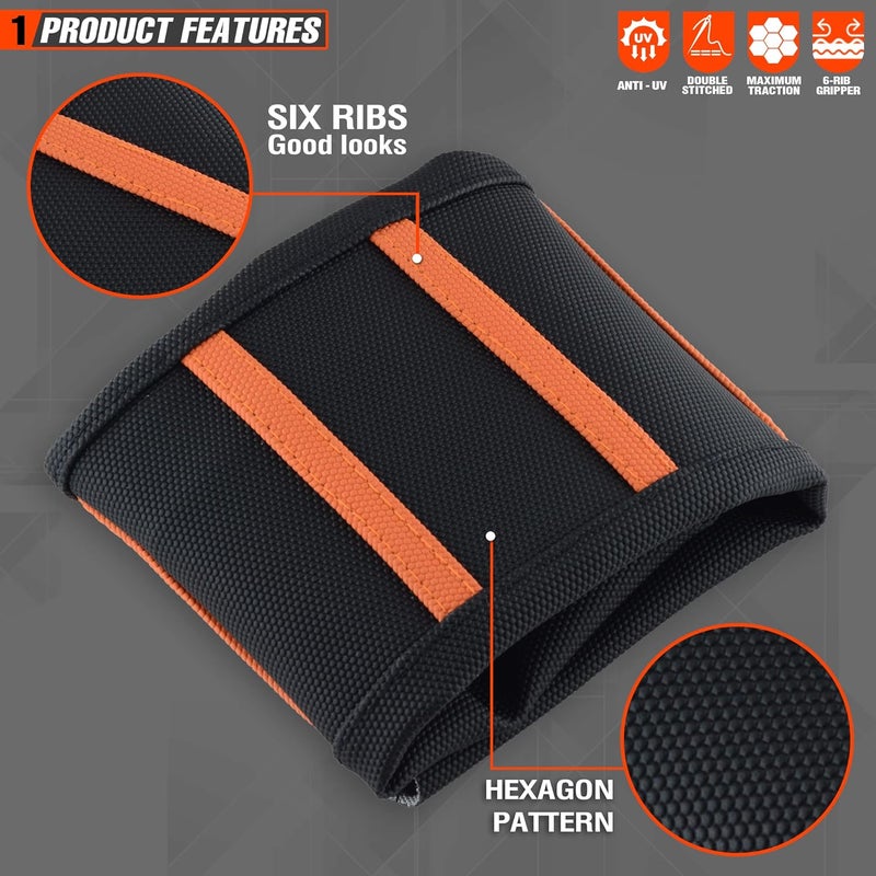 fewfuss Universial Dirt Bike Seat Cover - Soft Ribbed Rubber Seat Covers for Motorcross Enduro Orange - Image 2